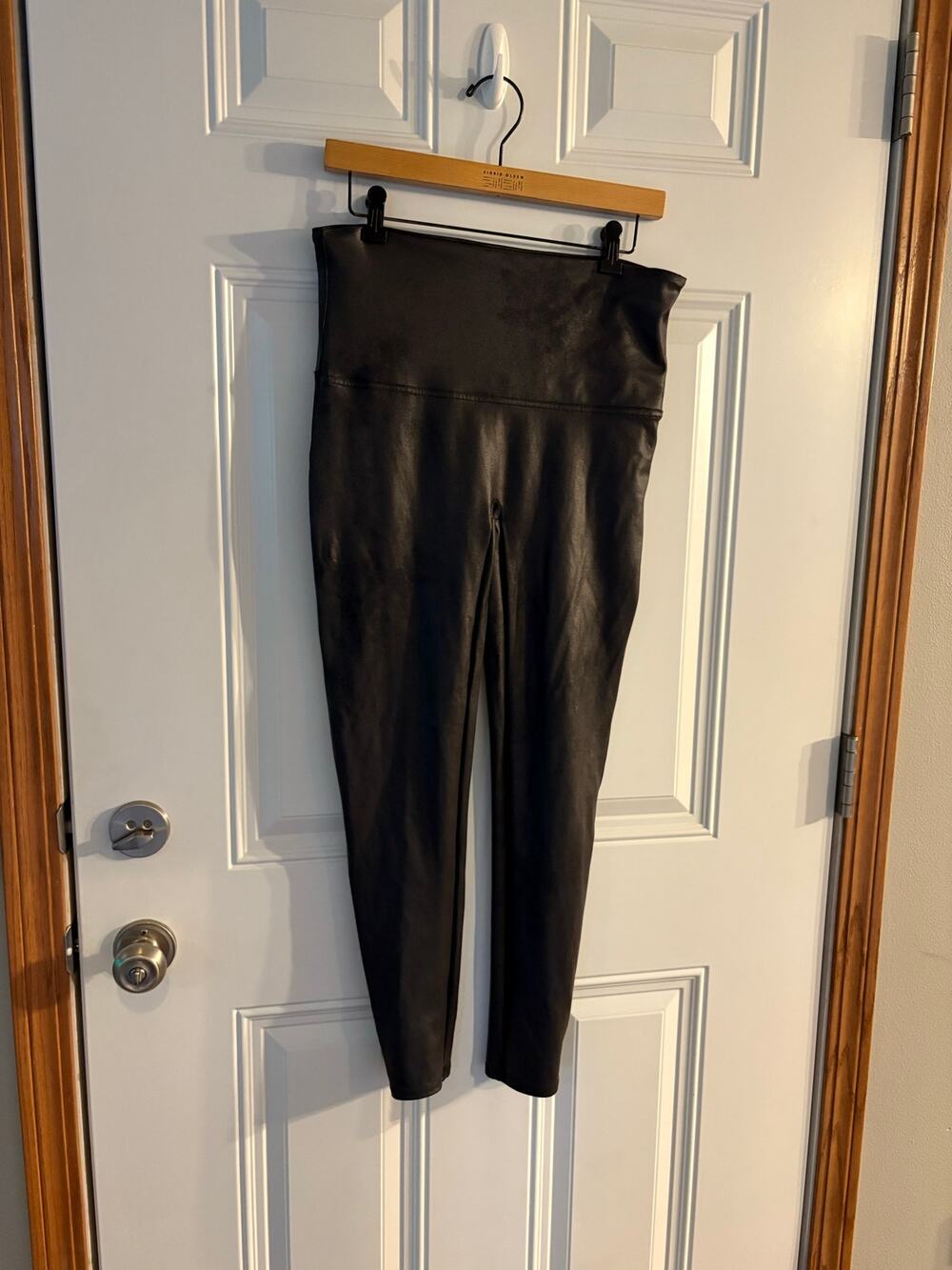 SPANX Faux Leather High-Waisted Leggings - Size 1X - Black Shaping Pull-On Pants